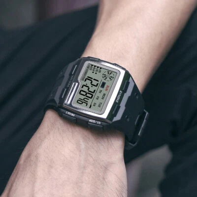 Reloj Electrónico Hombre Cuadrado Pantalla Grande Luminoso Multifunción Reloj Deportivo EE. UU. Foto 1 de 4