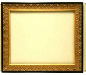 20 X 24 STANDARD PICTURE FRAME 3" WIDE BLACK & GOLD LEAF CARVED MOULDING  - Picture 1 of 10