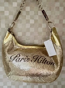 Bolso hobo en mesh dorado de Paris Hilton (Vintage/2000) - Imagen 1 de 12