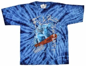NEW DISNEY YOUTH T-SHIRT 'FEAR THE HEIGHT' CREWNECK TIE DYE BLUE SHORT SLEEVES - Picture 1 of 2