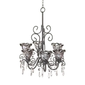 HOME LIGHTING DECOR MIDNIGHT BLOOMS CANDLE CHANDELIER - Picture 1 of 2