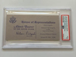 1998 Bill Clinton State of the Union Address to Congress House Floor Pass PSA - Picture 1 of 5