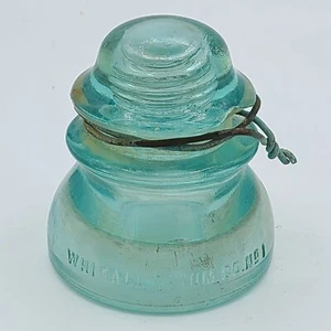 Whitall Tatum Co No 1 Glass Telephone Insulator Vintage Retro Light Blue Aqua - Picture 1 of 10