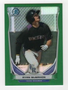 RYAN McMAHON 2014 Bowman Chrome Top Prospects GREEN REFRACTOR #081/150