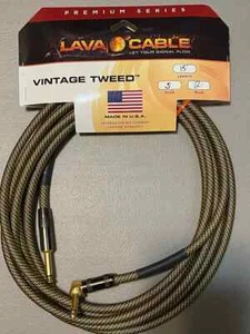 Lava Cable LCVN15R Vintage Tweed 15' Right Angle to Straight - Picture 1 of 1