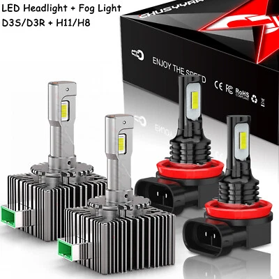 For Chevrolet Impala 2014 2015-2017 4X Combo LED Headlight Fog Light Bulbs Kit - Image 1 of 4