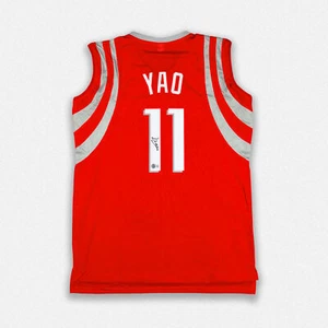 Yao Ming Houston Rockets Autographed Signed Pro Style Red Jersey BAS - Picture 1 of 2