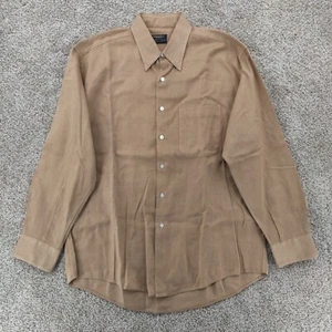 Vintage Gitman Bros Shirt Mens Large Brown Long Sleeve Button Down USA Nordstrom - Picture 1 of 13