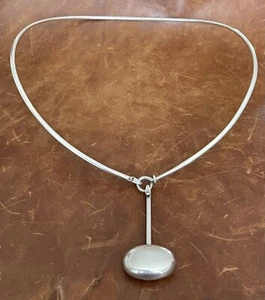Vintage 1960 Vivianna Torun Bulow-Hube Georg Jensen 925 Anhänger Halskette 17,5" Zoll - Bild 1 von 12