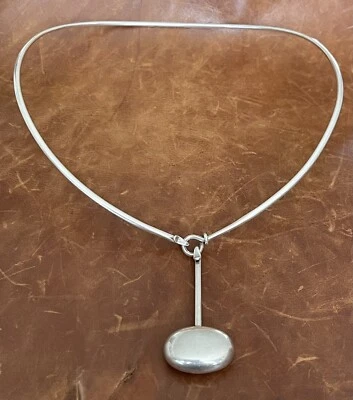 "Collar colgante vintage 1960 Vivianna Torun Bulow-Hube Georg Jensen 925 17,5"" pulgadas" Foto 1 de 4