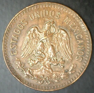 1935 Mexico Bronze 20 Centavos Coin Circulated 20c - Picture 1 of 2