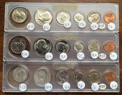 Three Sets of USA 1980 Proof Set Penny to Dollar Coins 18 Total Proof Like - Image 1 of 4