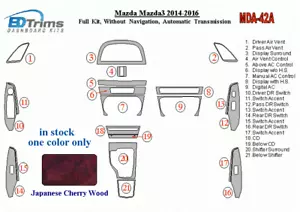 Se adapta a Mazda 3 14 15 16 2014 2015 2016 kit de molduras de salpicadero madera de cerezo japonés - Imagen 1 de 3