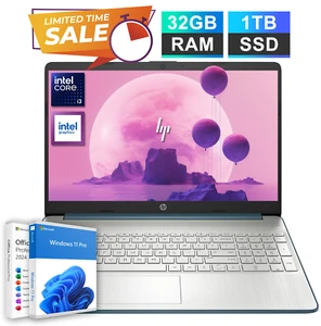 HP Pavillion Laptop Office 2024 15.6" Intel Core i3 32GB RAM 1TB SSD AI Copilot - Picture 1 of 11