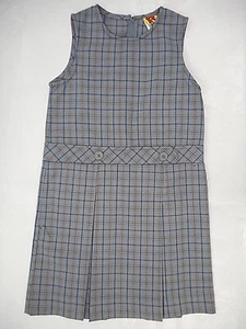 Girls R/K Lt. Blue Plaid Uniform Jumper Dress Sizes 7 & 8 - Picture 1 of 6