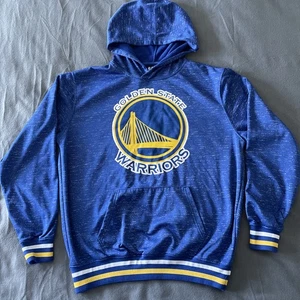 Golden State Warriors Hoodie Large Blue Pullover Sweatshirt NBA U Varsity Ribbed - Picture 1 of 11