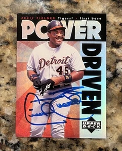 CECIL FIELDER 1996 UPPER DECK SP POWER DRIVEN AUTO DETROIT TIGERS SIGNED - Picture 1 of 2