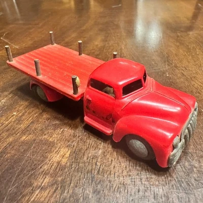Camión de estacas Tekno rojo vintage juguete fundido a presión de metal Foto 1 de 4