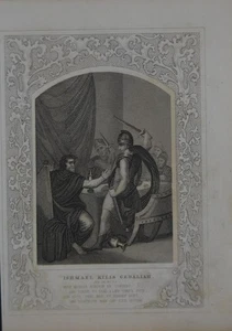 Antique Religious Art Ishmael kills Gedaliah 1860 Christianity History Original - Picture 1 of 7