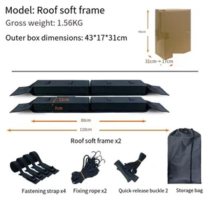 For kayak Roof Rack Pads Soft Set with Anti Skid Pads Fixing Straps and Bag - Picture 1 of 23