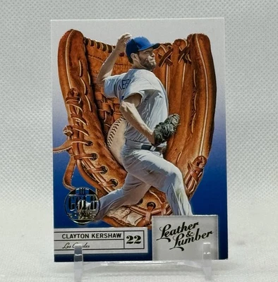 2019 Panini Leather & Lumber Gloves Embossed Gold Proof Clayton Kershaw #37 - Image 1 of 2
