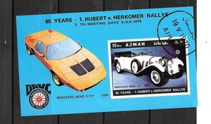 AJMAN MERCEDES BENZ C-111 1970 CTO USED XF SOUVENIR SHEET OLD IMPERF STAMP - Bild 1 von 1
