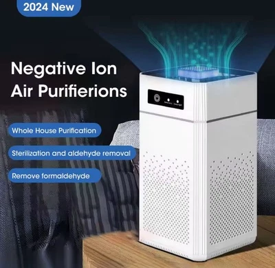 Portable Negative Ion Air Purifier Air Cleaner Smoke Odor 3 Gears HEPA Filter - Image 1 of 4