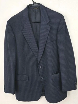 Cricketeer Men's 39R Blazer Sport Coat Suit Jacket Blue Pinstripe 2 Button USA - Image 1 of 4