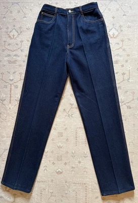 Vintage 1970’s PS Gitano High Waisted Disco Jeans  Straight Leg Dark Wash 27x32 - Image 1 of 4