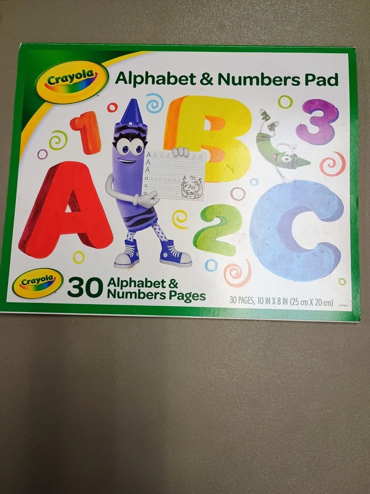 NUEVO Almohadilla de práctica de alfabeto y números Crayola 30 páginas jardín de infantes Foto 1 de 1