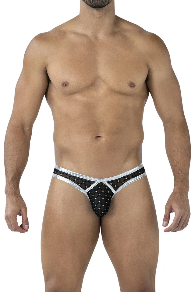 Schwarz/Silber String Netzdesign mit geformtem Suspensorium von CUT4MEN - Bild 1 von 1