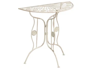 Balkontisch französisch für 2 Personen Metall hellbeige halbrund 80x37 cm Coggia - Bild 1 von 8