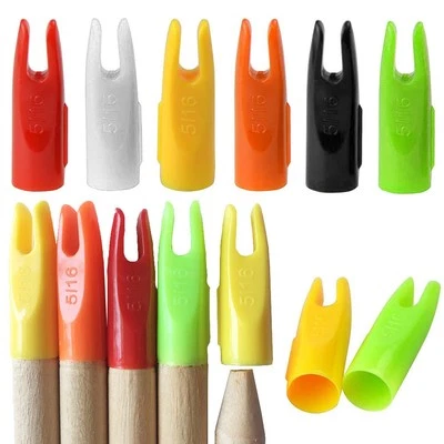 50pcs 5/16" Archery Arrow Nocks ID7MM Pin Plastic Tails Wood Bamboo Arrow Shaft - Image 1 of 4