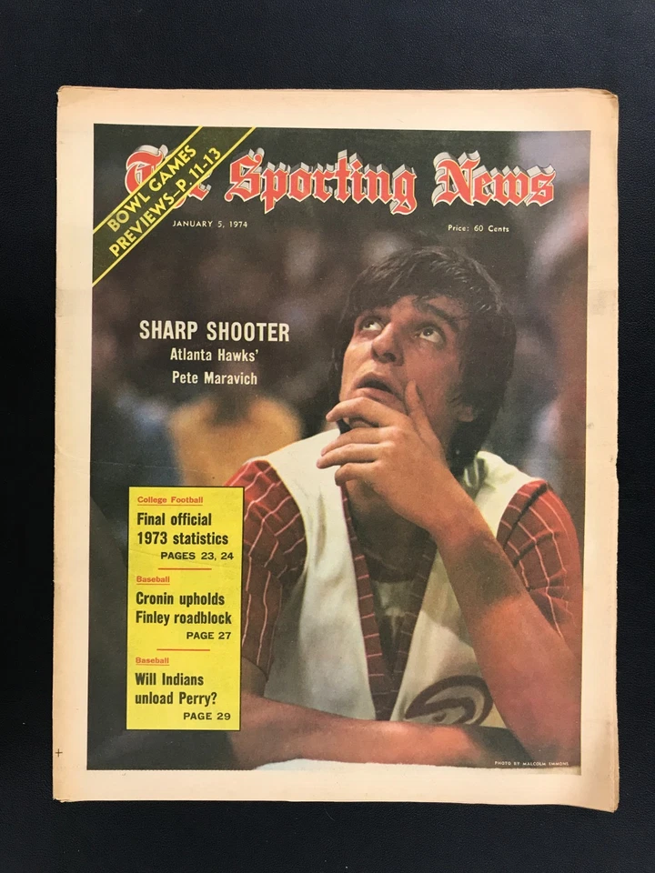 January 5th 1974 The Sporting News Magazine VTG Pete Maravich NBA ATL Hawks #44! - Image 1 of 2
