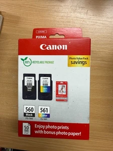BRAND NEW UNOPENED Canon PG-560 & CL-561 Ink Cartridges - Black & Colour (P4) - Picture 1 of 8