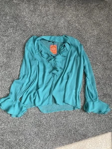 The Hippie Shake Blouse Top Womens 18 Long Sleeve Button Up Semi Sheer UK - Picture 1 of 2