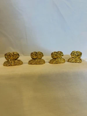 Juego de 4 soportes de lugar vintage dorado rosa - decoración de mesa floral boda fiesta Foto 1 de 3