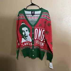 ELF Christmas Button Down Cardigan Sweater, Large, NWT (A11) - Picture 1 of 4