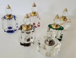 6 x Vintage Designs and Colors, Glass Perfume Bottles, 3" Tall, Gift Collectible - Picture 1 of 11