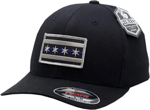 Chicago Flag Blue Line Flex Fit Hat - Picture 1 of 3