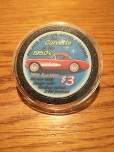 Palace Station 3.00 Corvette 1950's Las Vegas, NV - 1956 Roadster  Casino Chip - Picture 1 of 3