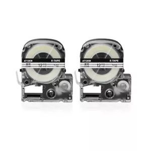 2PK Compatible con EPSON LK-4TBN KingJim ST12KW 1/2 pulgada Cinta Etiqueta Transparente Nombre Etiqueta - Imagen 1 de 11
