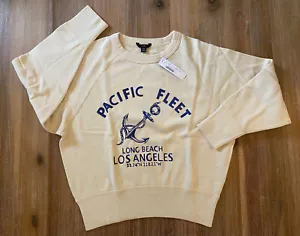 J. Crew Damen-Sweatshirt "Pacific Fleet" Los Angeles Grafik - cremefarben - neu mit Etikett - Bild 1 von 7