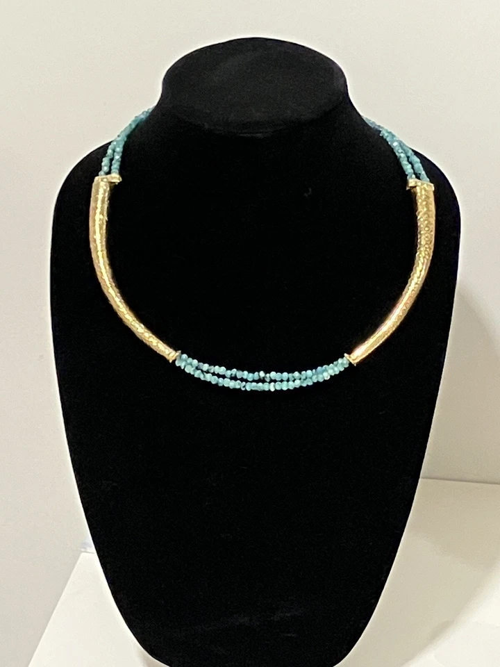 Collar de cuentas naturales indias raro hecho a mano para mujer Foto 1 de 4