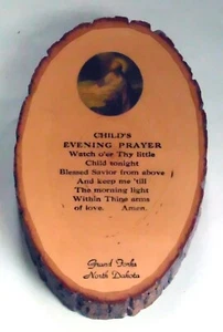 PLACA DE RECUERDO DE LOSA RELIGIOSA EN RODAJAS DE MADERA - ORACIÓN DE LA NOCHE DEL NIÑO - SM - Imagen 1 de 1