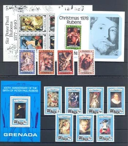 COLONIA INGLESA --LOTE DE PINTURAS RUBENS -42 SELLOS + 4 BLOQUES- ** Estampillada sin montar o nunca montada en muy buen estado - Imagen 1 de 2