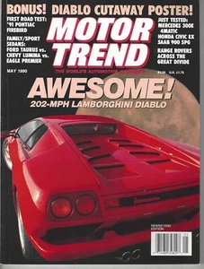 MOTOR TREND MAGAZINE MAY 1990 MERCEDES 300E 1991 PONTIAC FIREBIRD RANGE ROVERS - Picture 1 of 2