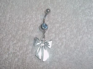 Ribbon Bow Tie Knot Charm Belly Button Navel Ring Body Jewelry Piercing - Picture 1 of 1