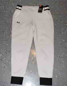 Joggers donna under armour loose medi nuovi con etichette in morbido poliestere zip alla caviglia a pois - Foto 1 di 9