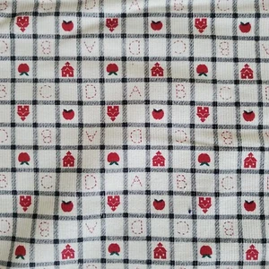 Fabric Traditions Vintage 1995 Courderoy Fabric Apples ABCs School 2283 BTY - Picture 1 of 5